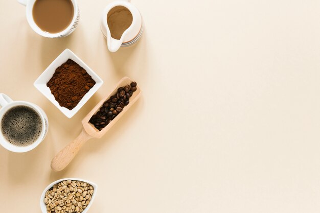 top view coffee beans with copy space 23 2148267872